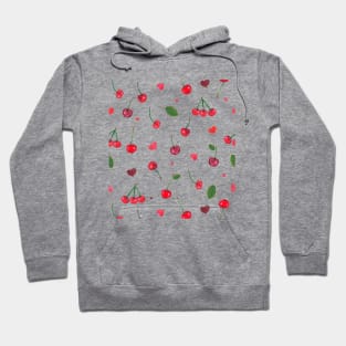 Cherries and red hearts Hoodie